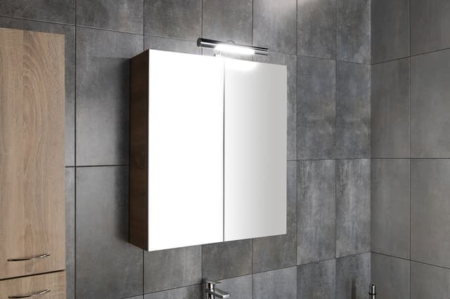 VEGA szafka z lustrem, 60x70x18cm, dąb platin
