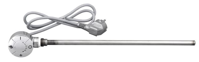 Grzałka elektryczna z termostatem, 400 W, prosty kabel, chrom