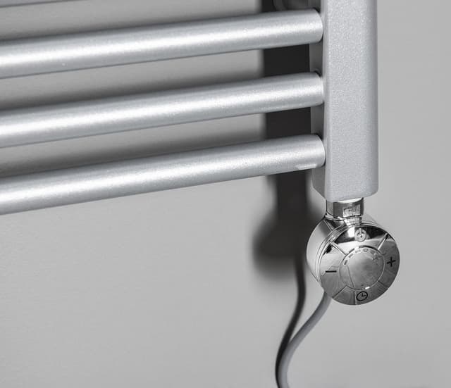 Grzałka elektryczna z termostatem, 400 W, prosty kabel, chrom