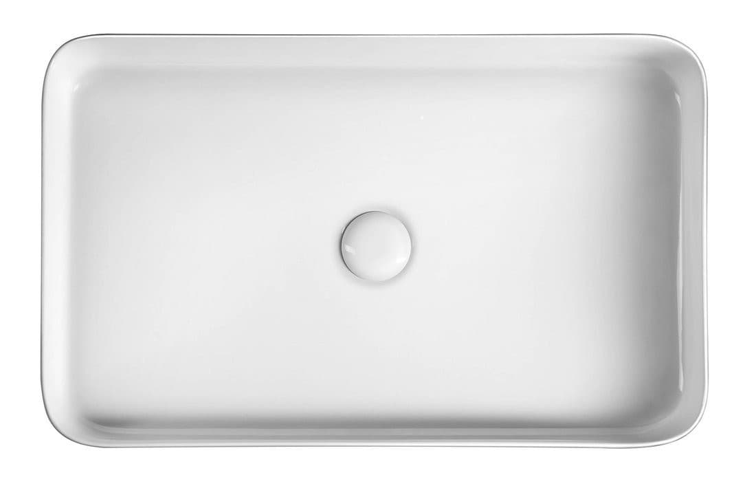 BLADE umywalka ceramiczna nablatowa prostokątna 65x40 cm, biały