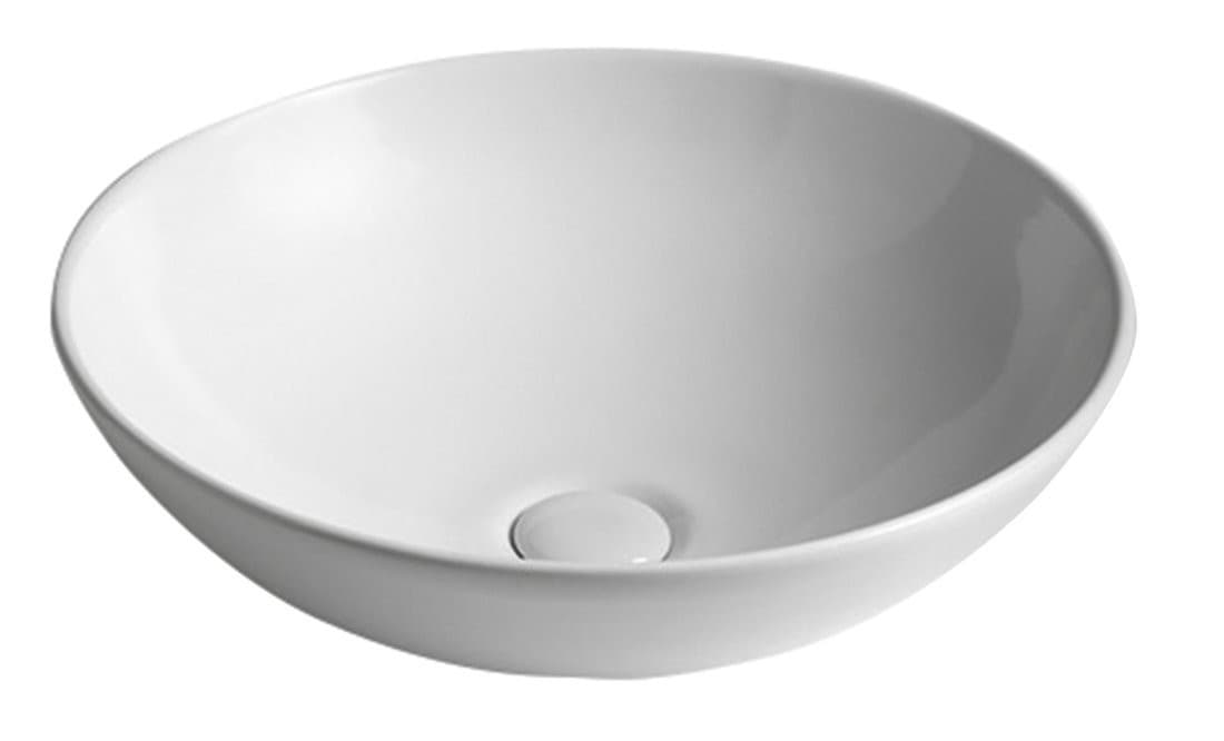 DIMP umywalka ceramiczna nablatowa, okrągła Ø 46cm, biała