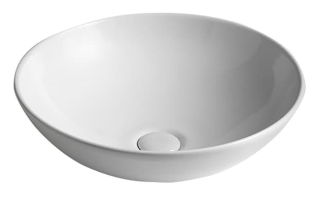 DIMP umywalka ceramiczna nablatowa, okrągła Ø 46cm, biała