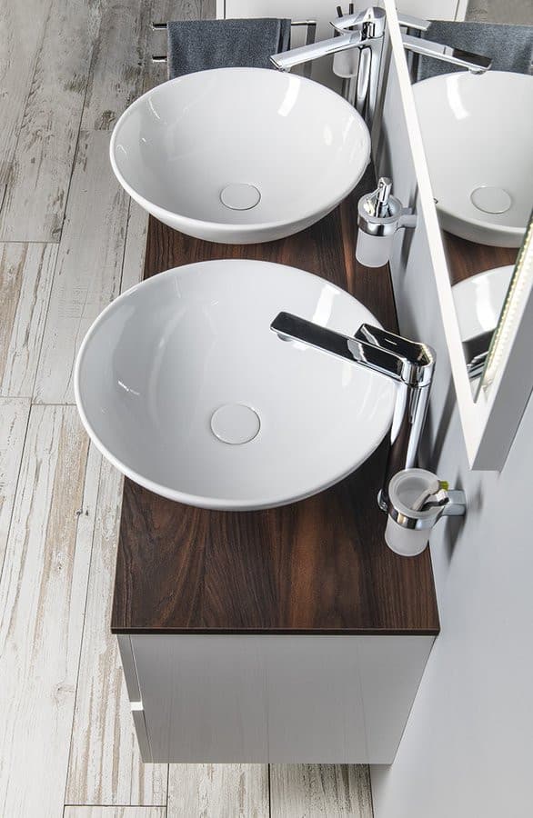 DIMP umywalka ceramiczna nablatowa, okrągła Ø 46cm, biała