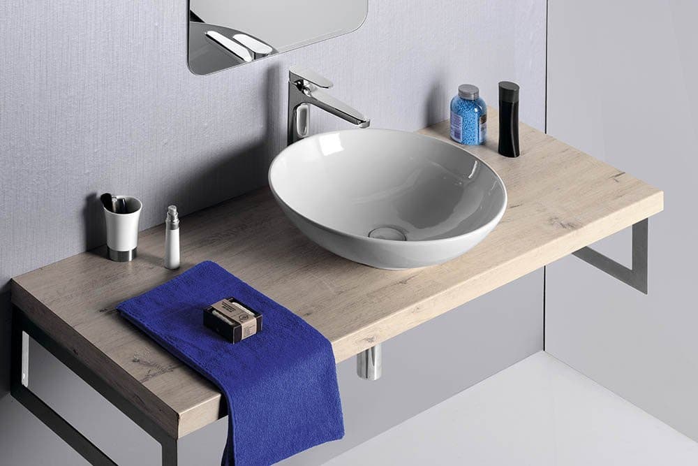 DIMP umywalka ceramiczna nablatowa, okrągła Ø 46cm, biała