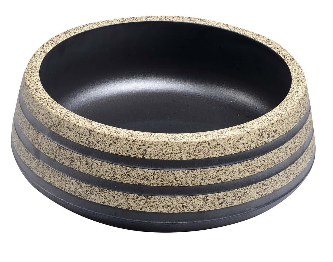PRIORI umywalka ceramiczna nablatowa Ø 41cm, czarny/kamień