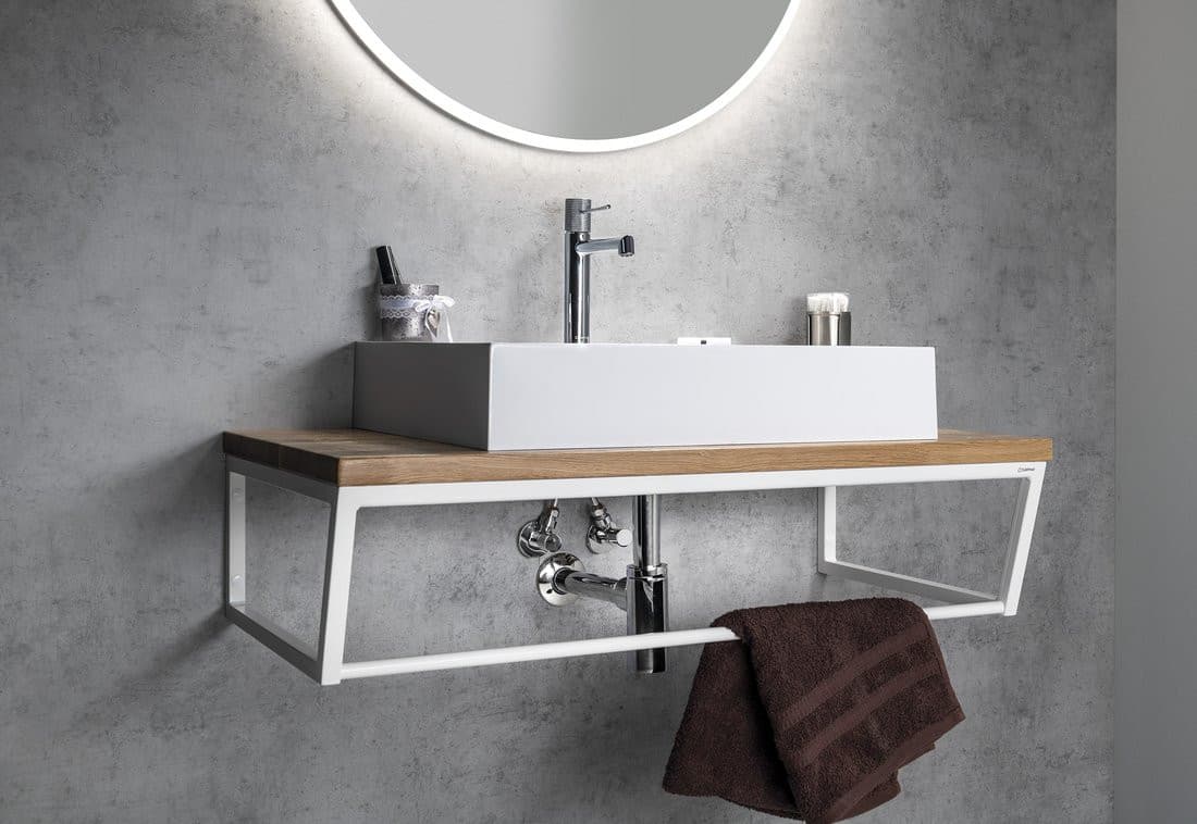 SKA Industrial konsola pod umywalkę, 750x200x460mm, biały mat