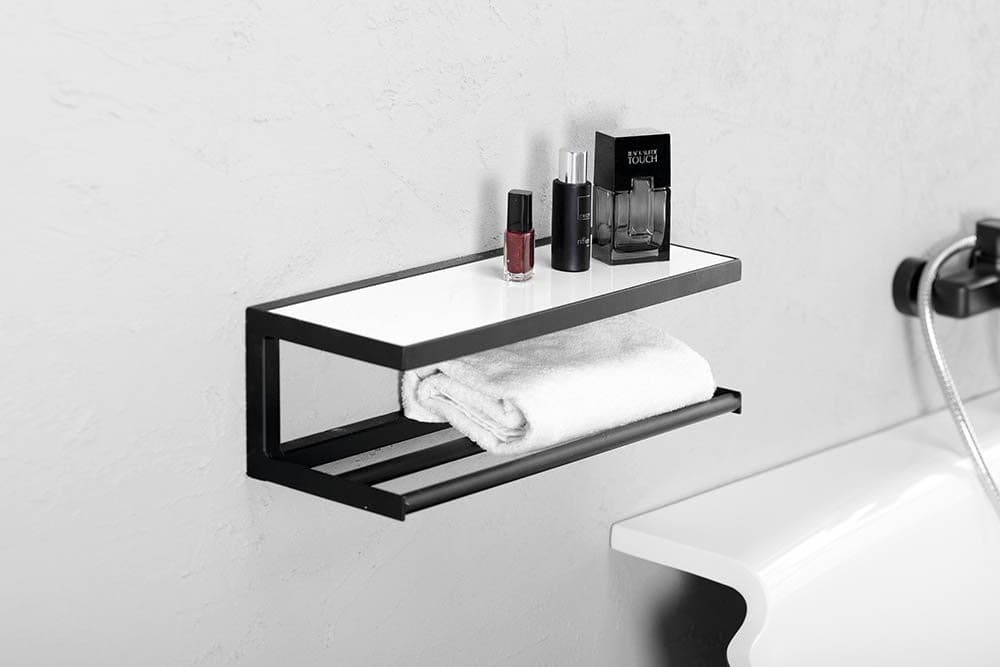 SKA półka ścienna czarny mat 450x140x160 mm
