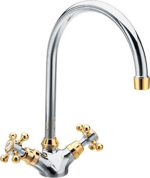 ANTEA bateria kuchenna Retro, chrom/złoto, wysokość 275 mm
