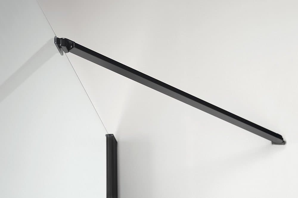 ZOOM BLACK ścianka boczna prysznicowa 800mm, szkło hartowane czyste
