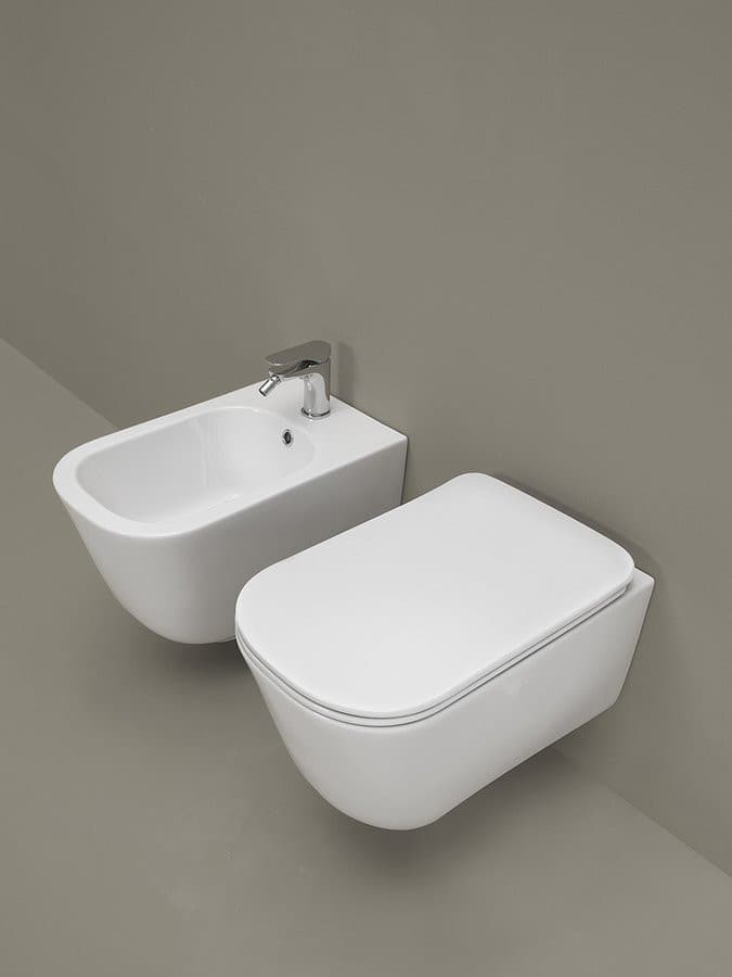 TRIBECA wisząca toaleta Rimless, 35x54cm, biały