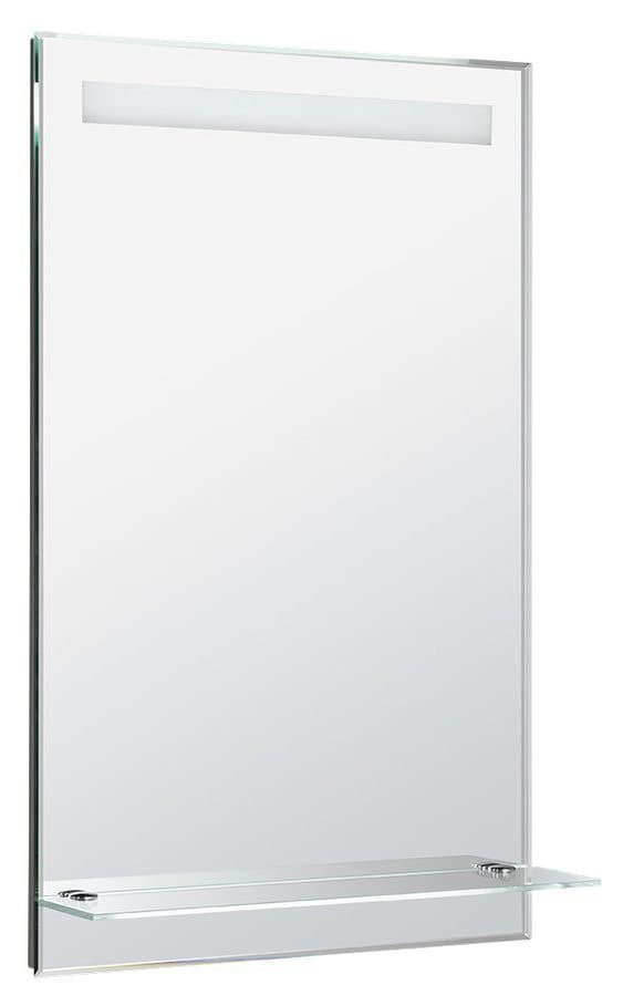 Lustro prostokątne z oświetleniem LED i półką 50x80 cm z wyłącznikiem