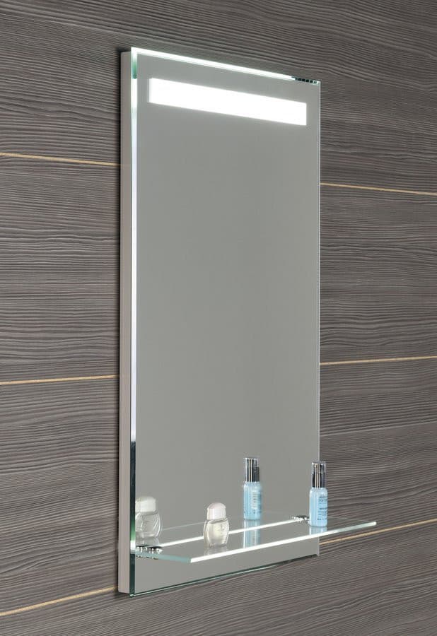 Lustro prostokątne z oświetleniem LED i półką 50x80 cm z wyłącznikiem