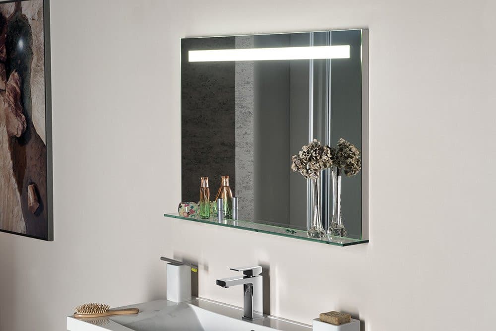 Lustro BRETO prostokątne z oświetleniem LED i półką 800x608 mm