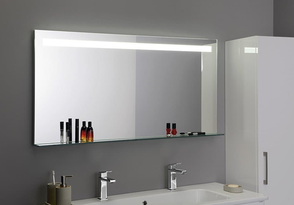 Lustro BRETO prostokątne z oświetleniem LED i półką 120x60,8 cm