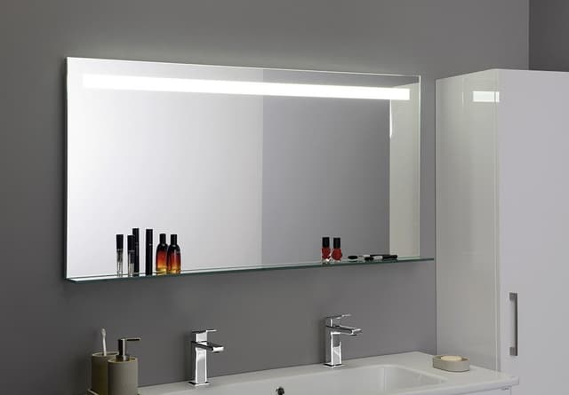 Lustro BRETO prostokątne z oświetleniem LED i półką 120x60,8 cm