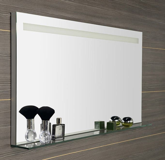 Lustro BRETO prostokątne z oświetleniem LED i półką 120x60,8 cm