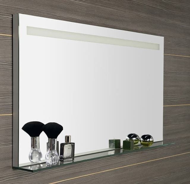 Lustro BRETO prostokątne z oświetleniem LED i półką 120x60,8 cm