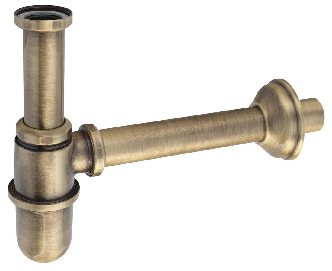 RETRO Syfon umywalkowy 5/4", odpływ 32mm, brąz