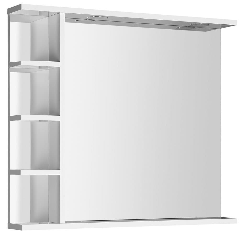 KORIN lustro prostokątne z oświetleniem LED i półkami 80x70x12cm