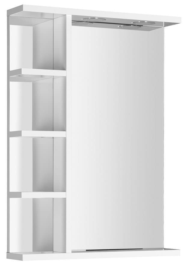 KORIN lustro prostokątne z oświetleniem LED i półką 52x70x12 cm