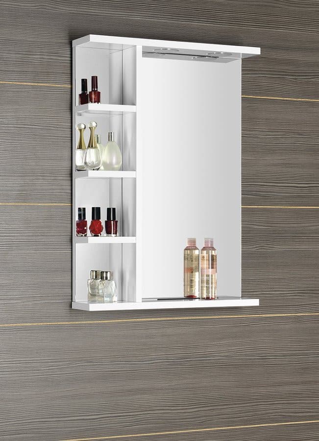 KORIN lustro prostokątne z oświetleniem LED i półką 52x70x12 cm