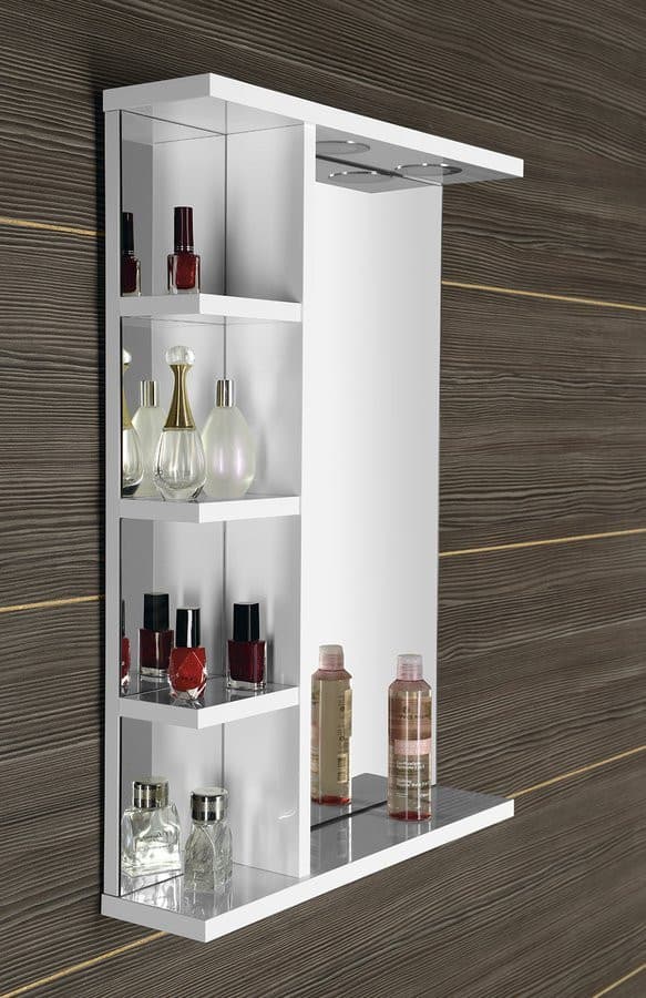KORIN lustro prostokątne z oświetleniem LED i półką 52x70x12 cm