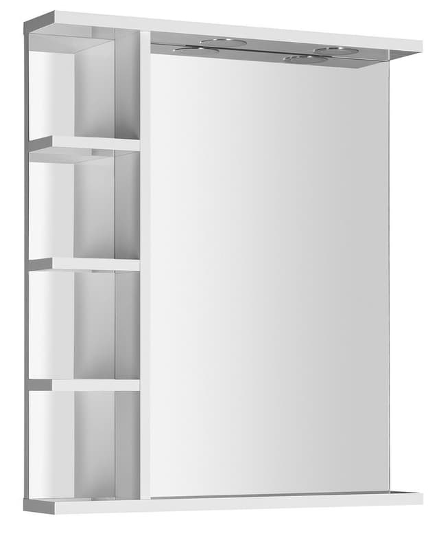 KORIN lustro prostokątne z oświetleniem LED i półkami 60x70x12cm
