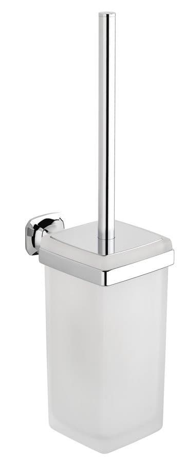 AIDA szczotka WC wisząca, szkło mleczne, chromowana