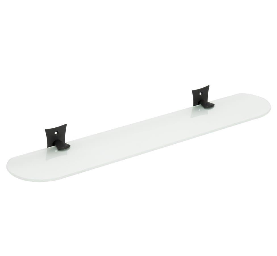 Półka REBECCA 560x113mm, czarny z mlecznym szkłem