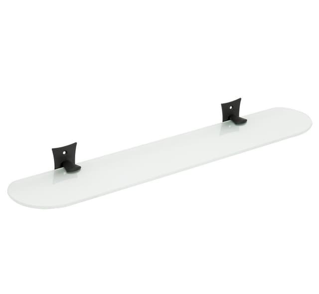 Półka REBECCA 560x113mm, czarny z mlecznym szkłem