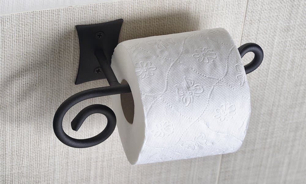REBECCA wieszak na papier toaletowy bez klapki, retro czarny