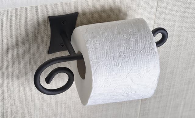 REBECCA wieszak na papier toaletowy bez klapki, retro czarny