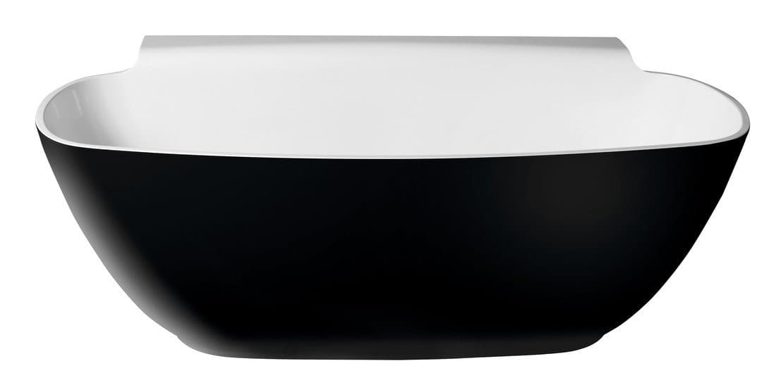 NIGRA wanna wolnostojąca, kompozyt, 158x80x45 cm, czarna/biała