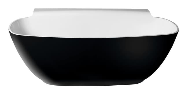 NIGRA wanna wolnostojąca, kompozyt, 158x80x45 cm, czarna/biała