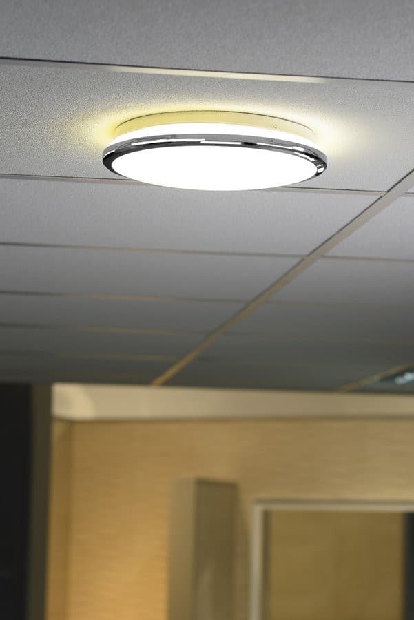 SILVER lampa sufitowa LED, ø 28cm, 10W, 230V, dzienny biały, chrom