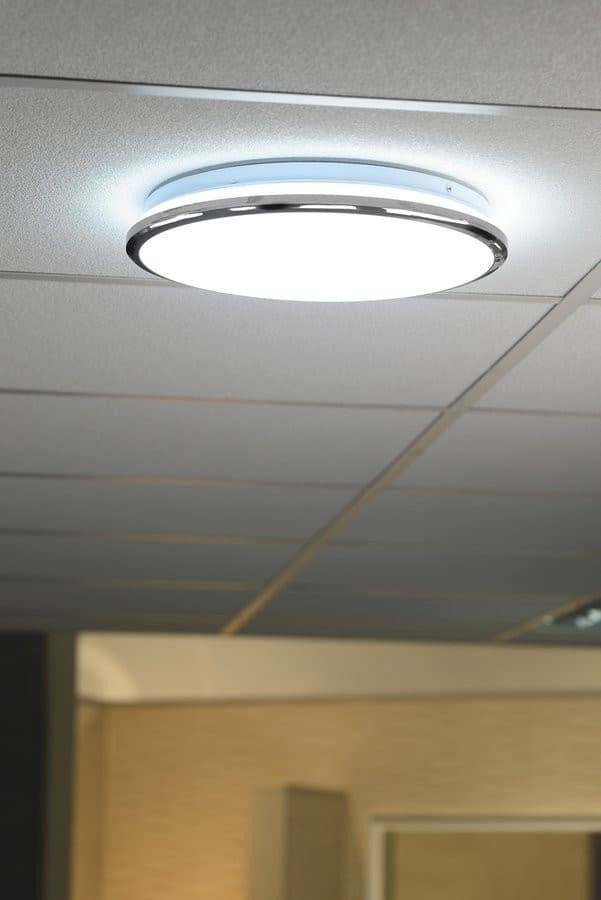 SILVER lampa sufitowa LED,  ø 28cm, 10W, 230V, zimny biały, chrom