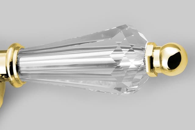 Bateria umywalkowa KIRKÉ CRYSTAL złota z kryształowym uchwytem
