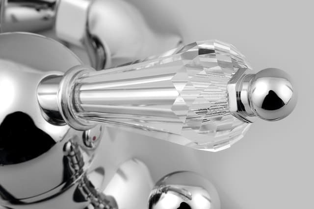 KIRKÉ CRYSTAL bateria wannowa scienna, uchwyt kryształ, chrom