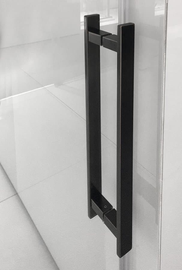 VOLCANO BLACK drzwi prysznicowe przesuwny 1200 mm, szkło czyste