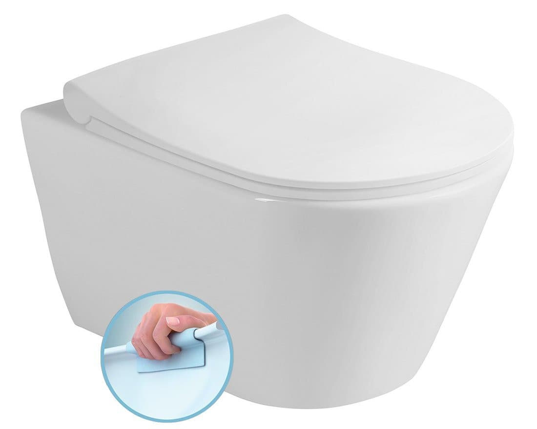 AVVA wisząca toaleta WC Rimless, 35,5x53cm, biała
