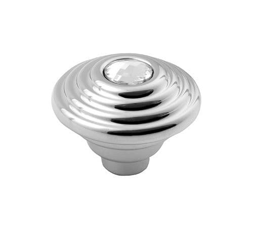 VIOLETA metalowy uchwyt meblowy, średnica 30 mm z kryształem Swarovski