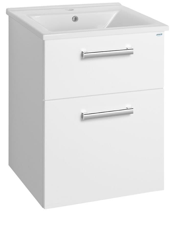 VEGA szafka umywalkowa 51,5x72,6x43,6cm, 2 szuflady, biały połysk