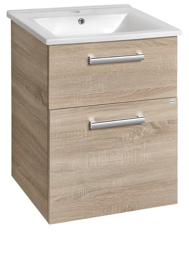 VEGA szafka umywalkowa 51,5x72,6x43,6cm z 2 szufladami, dąb platin