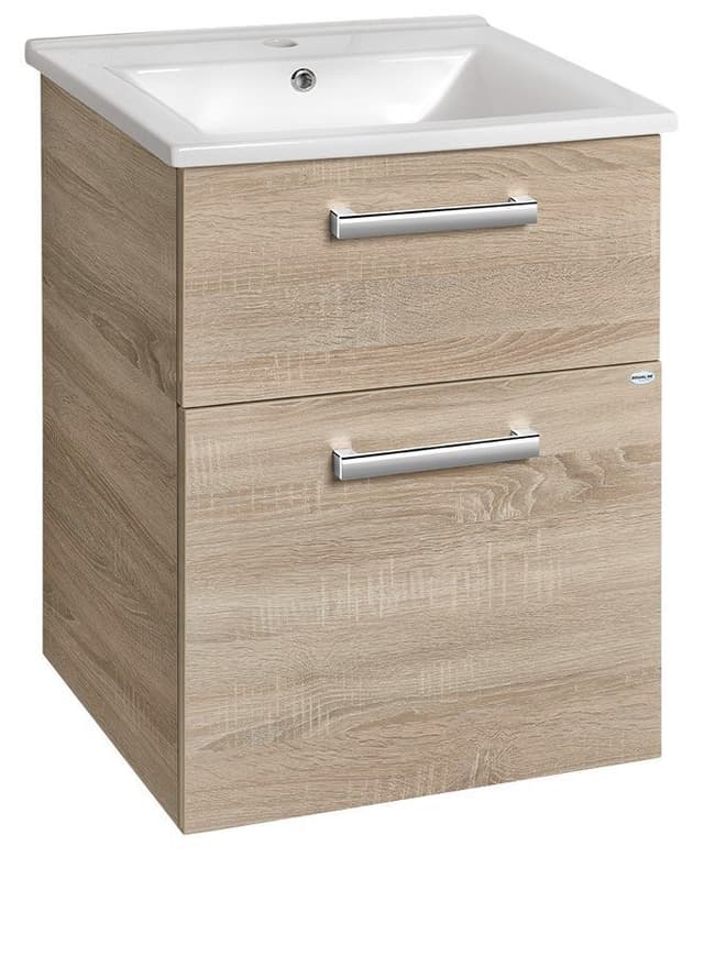 VEGA szafka umywalkowa 51,5x72,6x43,6cm z 2 szufladami, dąb platin