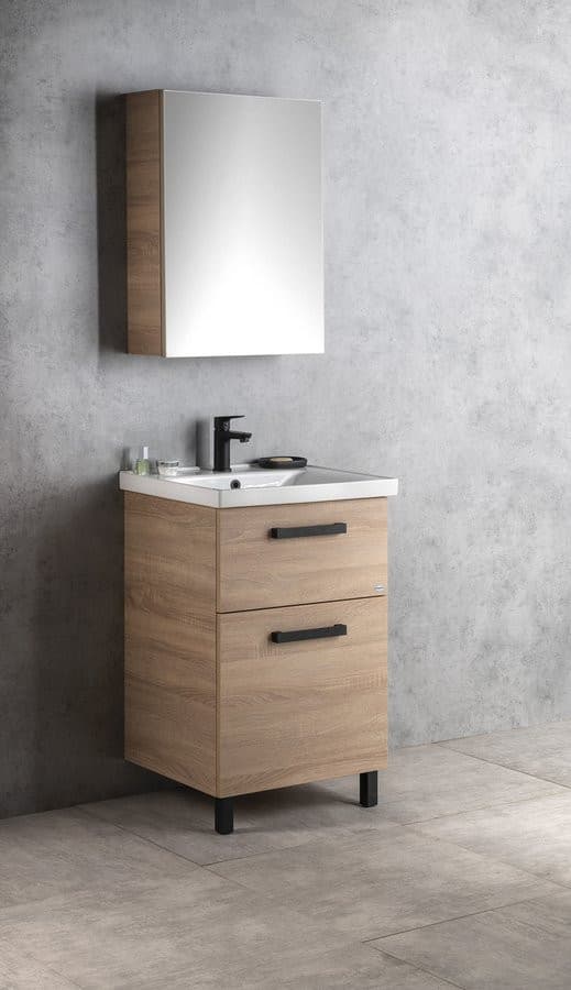 VEGA szafka umywalkowa 51,5x72,6x43,6cm z 2 szufladami, dąb platin
