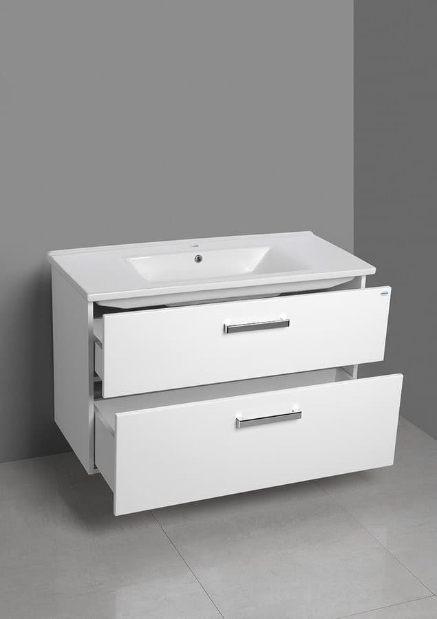 VEGA szafka umywalkowa 97x60x43,6 cm, biała, 2 szuflady