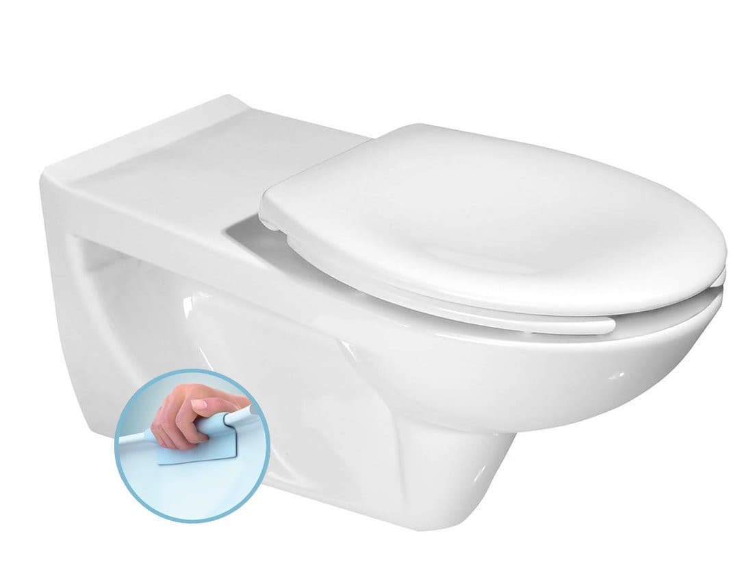HANDICAP wisząca toaleta przedłużona Rimless, 37,5x73cm, biała