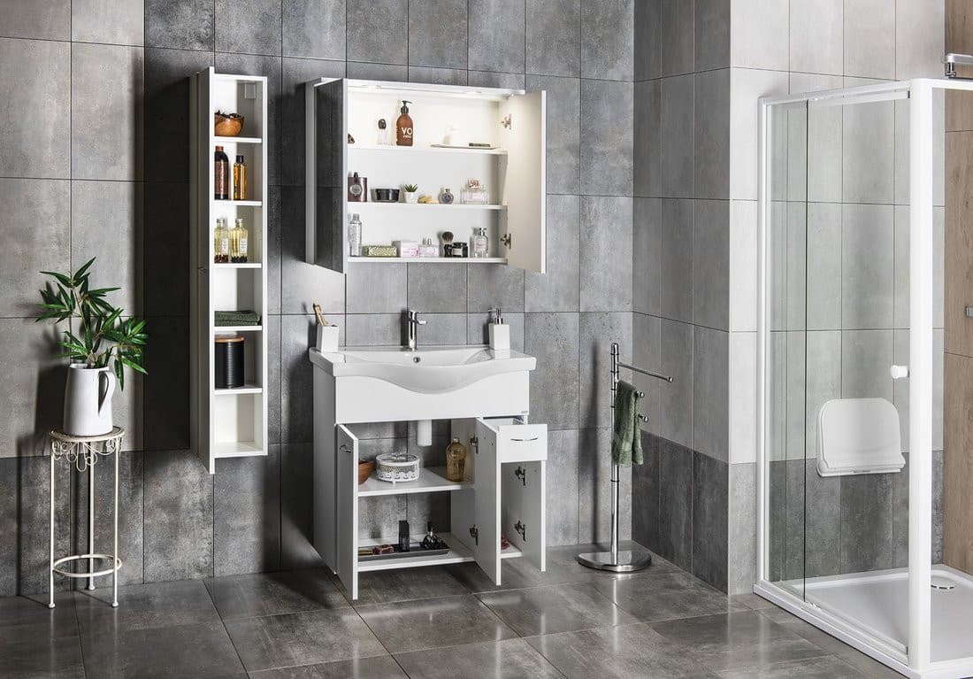 KERAMIA FRESH szafka umywalkowa 74,5x74x34,7 cm biała z uchwytami