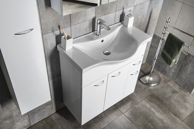 KERAMIA FRESH szafka umywalkowa 74,5x74x34,7 cm biała z uchwytami