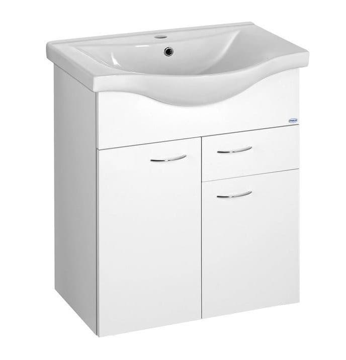 KERAMIA FRESH szafka umywalkowa z 1 szufladą, 60,6x74x34cm, biała